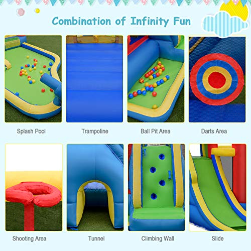 BOUNTECH 9 in 1 Inflatable Water Slide